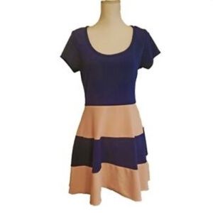 Summer Dress Pink Blue Juniors XL Shor Sleeve